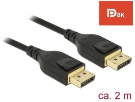 Delock Displayport 1.4 8K 60Hz HDR 2m fekete kábel (85660)