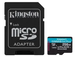 Kingston 256GB SD micro Canvas Go Plus (SDXC Class 10 UHS-I U3) (SDCG3/256GB) memória kártya adapterrel