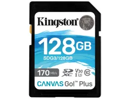 Kingston 128GB SD Canvas Go Plus (SDXC Class 10 UHS-I U3) (SDG3/128GB) memória kártya