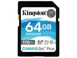 Kingston 64GB SD Canvas Go Plus (SDXC Class 10 UHS-I U3) (SDG3/64GB) memória kártya