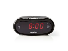 Nedis Digitális Rádiós ébresztőóra 0,6&quot; LED FM 20 Elobeállítás Szundi (CLAR001BK)