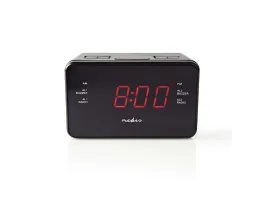 Nedis Digitális Rádiós ébresztőóra 0,9&quot; LED FM 20 Elobeállítás Szundi (CLAR002BK)