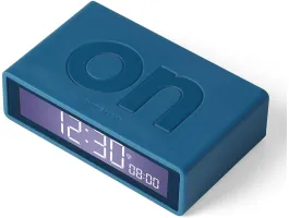 Lexon Flip+ LCD Alarm Clock Rubber Duck Blue