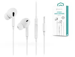 Devia univerzális sztereó felvevős fülhallgató - 3,5 mm jack - Devia Smart   Series Stereo Wired Earphone - fehér