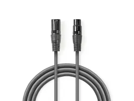 Nedis Digitális DMX-kábel 110 ohm XLR 3 Tus apa - XLR 3 Tus Aljzat 1.5mm Szürke (COTH15012GY15)