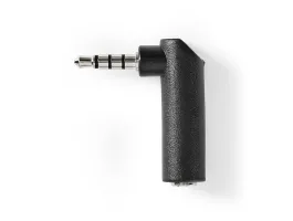 Nedis Sztereó Audioadapter 3,5mm-es apa - 3,5mm-es Aljzat 90-ban Hajlított 4-Pole 10 Darab (CAGP22980BK)