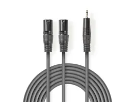 Nedis XLR audiokábel Mono 2 db XLR 3 Tus apa - 3,5mm-es apa 1.5mm Szürke (COTH15310GY15)