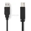 Nedis USB2.0 nyomtatókábel A apa - B apa 3m Fekete (CCGP60100BK30)