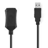 Nedis Aktív USB2.0 Hosszabbítókábel A apa - A Aljzat 5m Fekete (CCGP60EXTBK50)