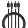 Nedis Sztereó audiokábel 2 db RCA apa - 2 db RCA apa 1m Antracit (CABW24200AT10)