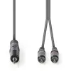 Nedis Sztereó audiokábel 3,5mm-es apa 2 db RCA-apa 1.5m Szürke (COTH22200GY15)