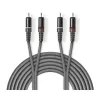 Nedis Sztereó audiokábel 2 db RCA-apa - 2 db RCA-apa 1.5m Szürke (COTH24200GY15)