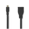 Nedis HDMI Micro - HDMI Aljzat 0,2m Fekete (CVGP34790BK02)