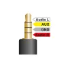 Delock (84504) kábel sztereo jack 3.5mm 4pin apa, forgatott &gt; 3 x RCA apa, 1,5m