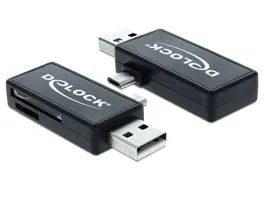 Delock Micro USB OTG-kártyaolvasó + USB A-csatlakozódugó (91731)