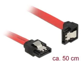 Delock 6 Gb/s sebességet biztosító SATA-kábel egyenes csatlakozódugóval  lefelé néző SATA-csatlakoz (83979)