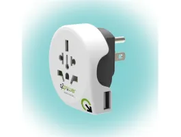 Q2 power Utazó Adapter Világ-to-USA USB Földelt (1.100150)